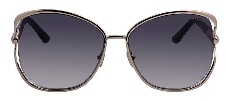 Tom Ford FT 1091 28B Butterfly Metal Gold Sunglasses with Smoke Gradient Lens