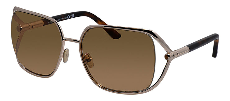 Tom Ford FT 1092 28E Butterfly Metal Gold Sunglasses with Brown Classic Lens