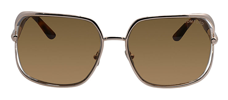 Tom Ford FT 1092 28E Butterfly Metal Gold Sunglasses with Brown Classic Lens