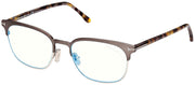 Tom Ford FT 5799-B/V 009 Oval Metal Gunmetal Eyeglasses with Clear Blue Block Coating Lens