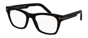 Tom Ford FT 5886-B 052 Square Plastic Dark Havana Eyeglasses with Transparent Demo Lens