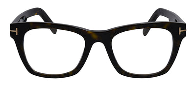 Tom Ford FT 5886-B 052 Square Plastic Dark Havana Eyeglasses with Transparent Demo Lens