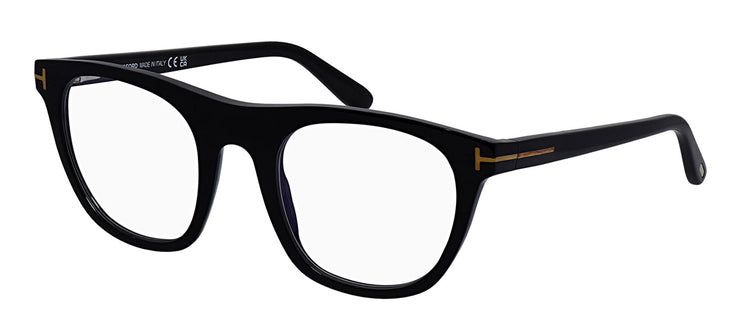 Tom Ford FT 5895-B 001 Round Acetate Black Eyeglasses with Grey Gradient Lens