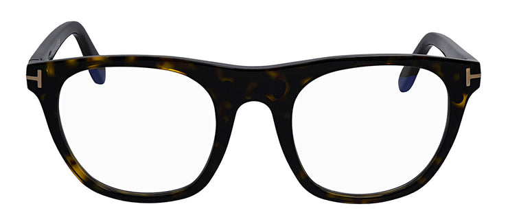 Tom Ford FT 5895-B 052 Round Plastic Dark Havana Eyeglasses with Grey Gradient Lens