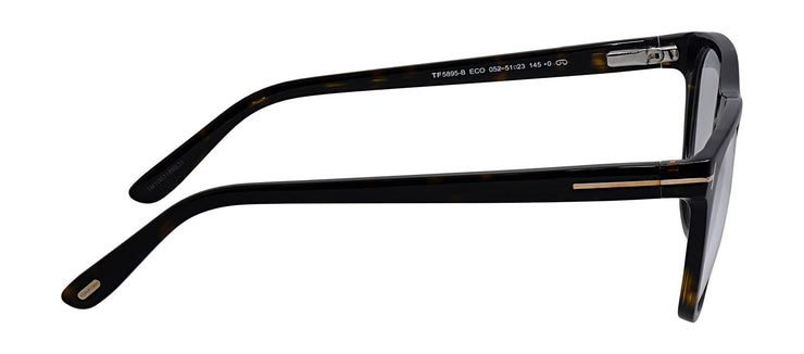 Tom Ford FT 5895-B 052 Round Plastic Dark Havana Eyeglasses with Grey Gradient Lens