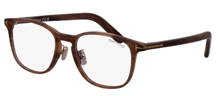 Tom Ford FT 5918-D-B 045 Round Plastic Black Eyeglasses with Logo Stamped Demo Lenses