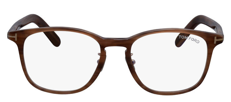 Tom Ford FT 5918-D-B 045 Round Plastic Black Eyeglasses with Logo Stamped Demo Lenses