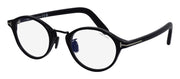 Tom Ford FT 5920-D-B 005 Round Plastic Black Eyeglasses with Logo Stamped Demo Lenses