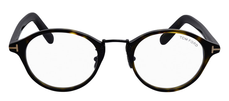 Tom Ford FT 5920-D-B 052 Round Plastic Black Eyeglasses with Logo Stamped Demo Lenses