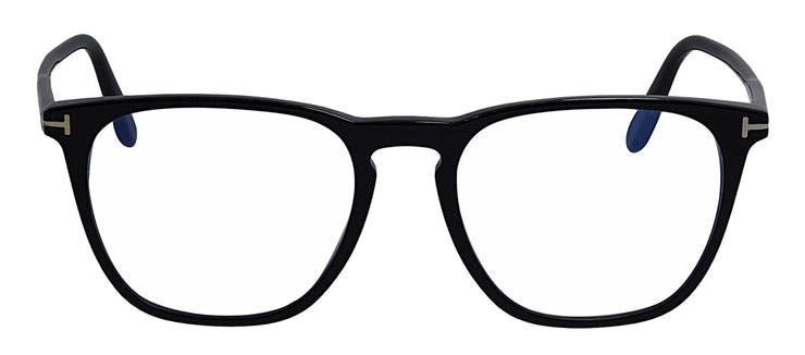 Tom Ford FT 5937-B 001 Square Plastic Black Eyeglasses with Transparent Demo Lens