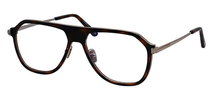 Tom Ford FT 5943-B 056 Navigator Acetate Light Brown Eyeglasses with Transparent Demo Lens