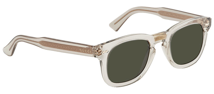 Gucci GUCCI LOGO GG 0182S 007 Square Plastic Brown Sunglasses with Green Lens
