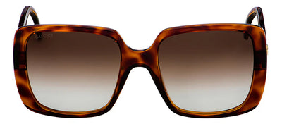 Gucci GG 0632S 002 Square Plastic Havana Sunglasses with Brown Gradient Lens