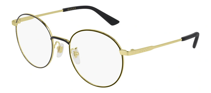 Gucci GG 0862OA 001 Round Metal Black Eyeglasses with Transparent Demo Lens