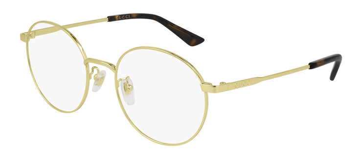 Gucci GG 0862OA 002 Round Metal Gold Eyeglasses with Transparent Demo Lens