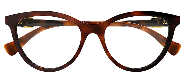 Gucci GUCCI LOGO GG 1179O 006 Cat-Eye Plastic Havana Eyeglasses with Logo Stamped Demo Lenses