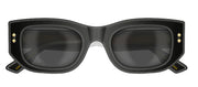 Gucci GUCCI LOGO GG 1215S 002 Rectangle Plastic Black Sunglasses with Grey Lens