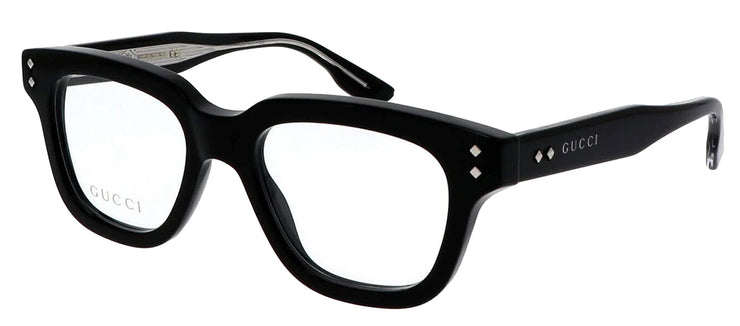 Gucci GUCCI LOGO GG 1219O 001 Square Plastic Black Eyeglasses with Logo Stamped Demo Lenses
