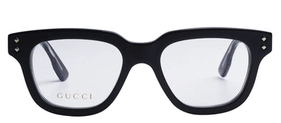 Gucci GUCCI LOGO GG 1219O 001 Square Plastic Black Eyeglasses with Logo Stamped Demo Lenses