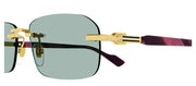 Gucci GG 1221S 003 Rimless Metal Gold Sunglasses with Green Lens