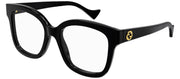 Gucci GUCCI LOGO GG 1258O 004 Rectangle Plastic Black Eyeglasses with Logo Stamped Demo Lenses