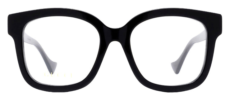 Gucci GUCCI LOGO GG 1258O 004 Rectangle Plastic Black Eyeglasses with Logo Stamped Demo Lenses