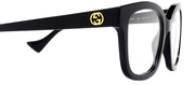 Gucci GUCCI LOGO GG 1258O 004 Rectangle Plastic Black Eyeglasses with Logo Stamped Demo Lenses