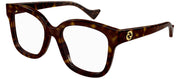 Gucci GUCCI LOGO GG 1258O 005 Rectangle Plastic Havana Eyeglasses with Logo Stamped Demo Lenses