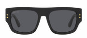 Gucci GUCCI LOGO GG 1262S 001 Square Plastic Black Sunglasses with Grey Lens