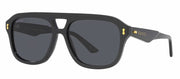 Gucci GUCCI LOGO GG 1263S 001 Aviator Plastic Black Sunglasses with Grey Lens