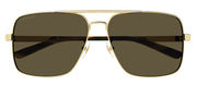 Gucci GUCCI LOGO GG 1289S 002 Square Metal Gold Sunglasses with Brown Lens