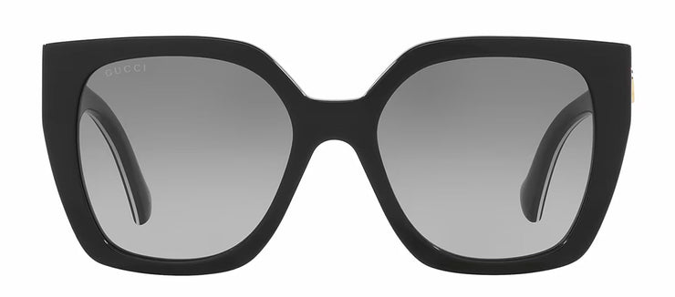 Gucci WEB GG 1300S 004 Square Plastic Black Sunglasses with Grey Gradient Lens