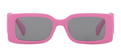 Gucci GG 1325S 006 Rectangle Plastic Pink Sunglasses with Grey Lens