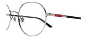 Gucci GUCCI LOGO GG 1349O 001 Round Metal Gunmetal Eyeglasses with Logo Stamped Demo Lenses