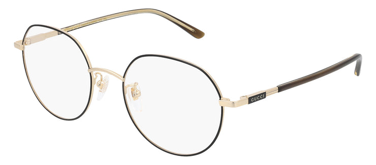 Gucci GUCCI LOGO GG 1349O 003 Round Metal Gold Eyeglasses with Logo Stamped Demo Lenses