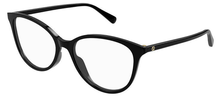 Gucci GUCCI LOGO GG 1359O 001 Cat-Eye Plastic Black Eyeglasses with Logo Stamped Demo Lenses