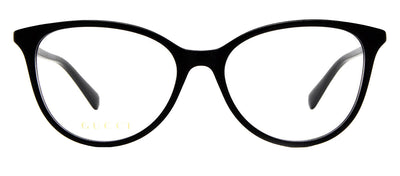 Gucci GUCCI LOGO GG 1359O 001 Cat-Eye Plastic Black Eyeglasses with Logo Stamped Demo Lenses