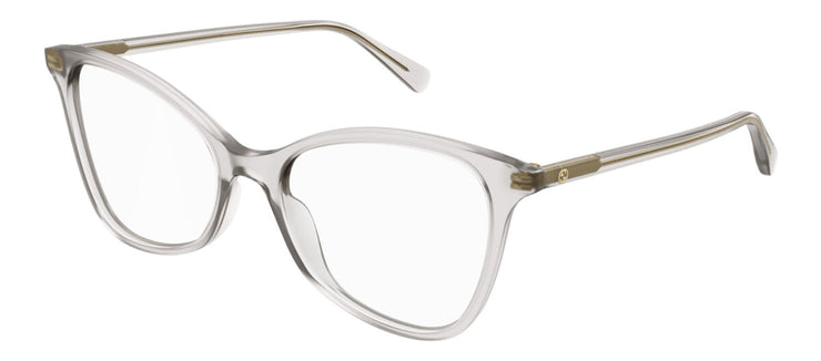 Gucci GUCCI LOGO GG 1360O 004 Cat-Eye Plastic Beige Eyeglasses with Logo Stamped Demo Lenses