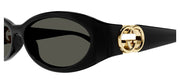 Gucci GG 1660S 001 Oval Plastic Black Sunglasses with Grey Lens