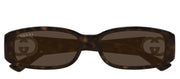 Gucci GG 1661S 002 Rectangle Plastic Havana Sunglasses with Brown Lens