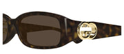 Gucci GG 1661S 002 Rectangle Plastic Havana Sunglasses with Brown Lens