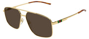 Gucci GG 1676S 002 Pilot Metal Gold Sunglasses with Brown Lens