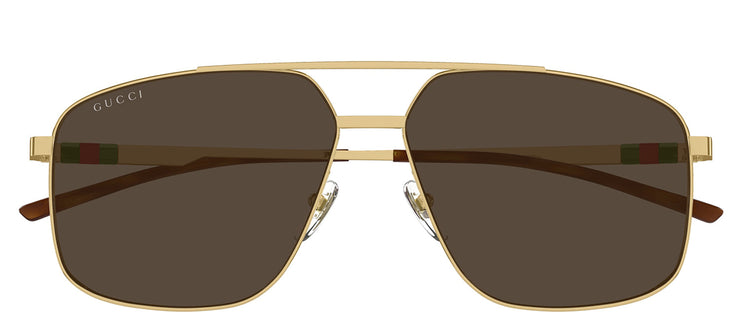 Gucci GG 1676S 002 Pilot Metal Gold Sunglasses with Brown Lens