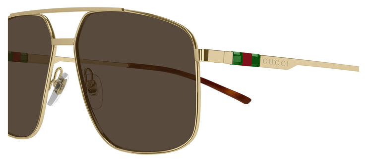 Gucci GG 1676S 002 Pilot Metal Gold Sunglasses with Brown Lens