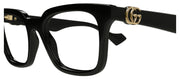 Gucci GG 1728O 001 Square Plastic Black Eyeglasses with Logo Stamped Demo Lenses Lens