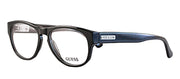 Guess GU 1753 BLK Round Plastic Black Eyeglasses with Logo Stamped Demo Lenses