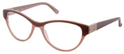 Guess GU 2322 BRN Cat Eye Plastic Brown Eyeglasses with Logo Stamped Demo Lenses