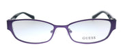 Guess GU 2412 Pur Rectangle Metal Purple Eyeglasses with Logo Stamped Demo Lenses