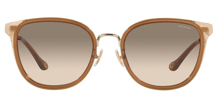 Coach HC 7135 565413 Square Metal Brown Sunglasses with Brown Gradient Lens