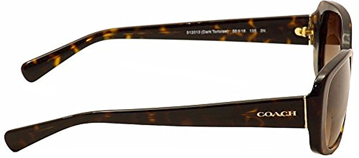 Coach HC 8168 512013 Rectangle Plastic Tortoise Sunglasses with Brown Gradient Lens